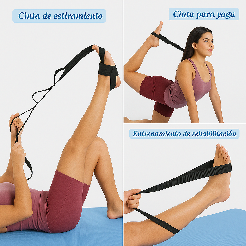 🧘‍♀️ Banda de Estiramiento Multifuncional para Yoga y Rehabilitación