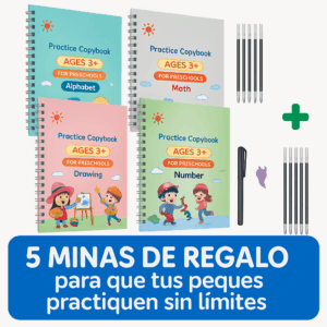 📚✨ Libros de Caligrafía Montessori con Tinta Mágica (Kit x4) ✨📚