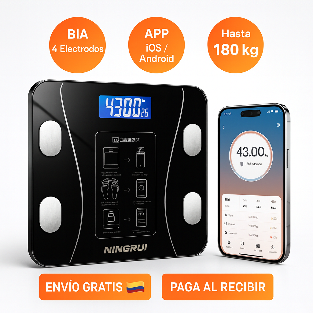⚖️ Balanza Inteligente Bluetooth 180 kg – ¡Resultados en 5 s! 📱