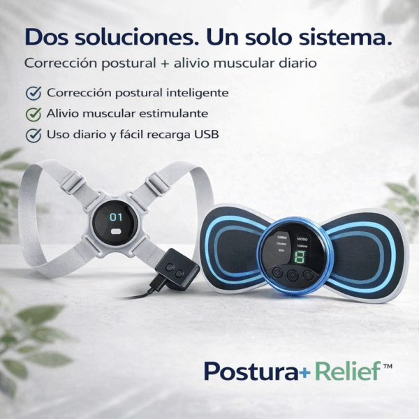 Postura+ Relief™ Sistema inteligente para aliviar tu espalda