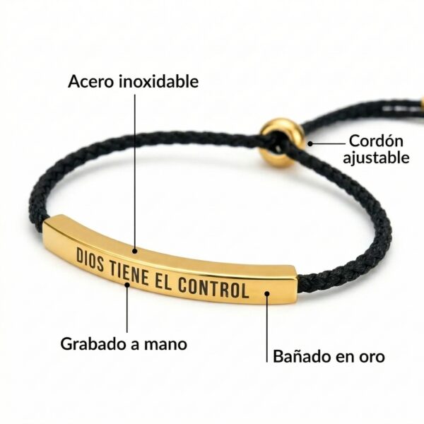 Pulsera Dios Tiene El Control · Dorado