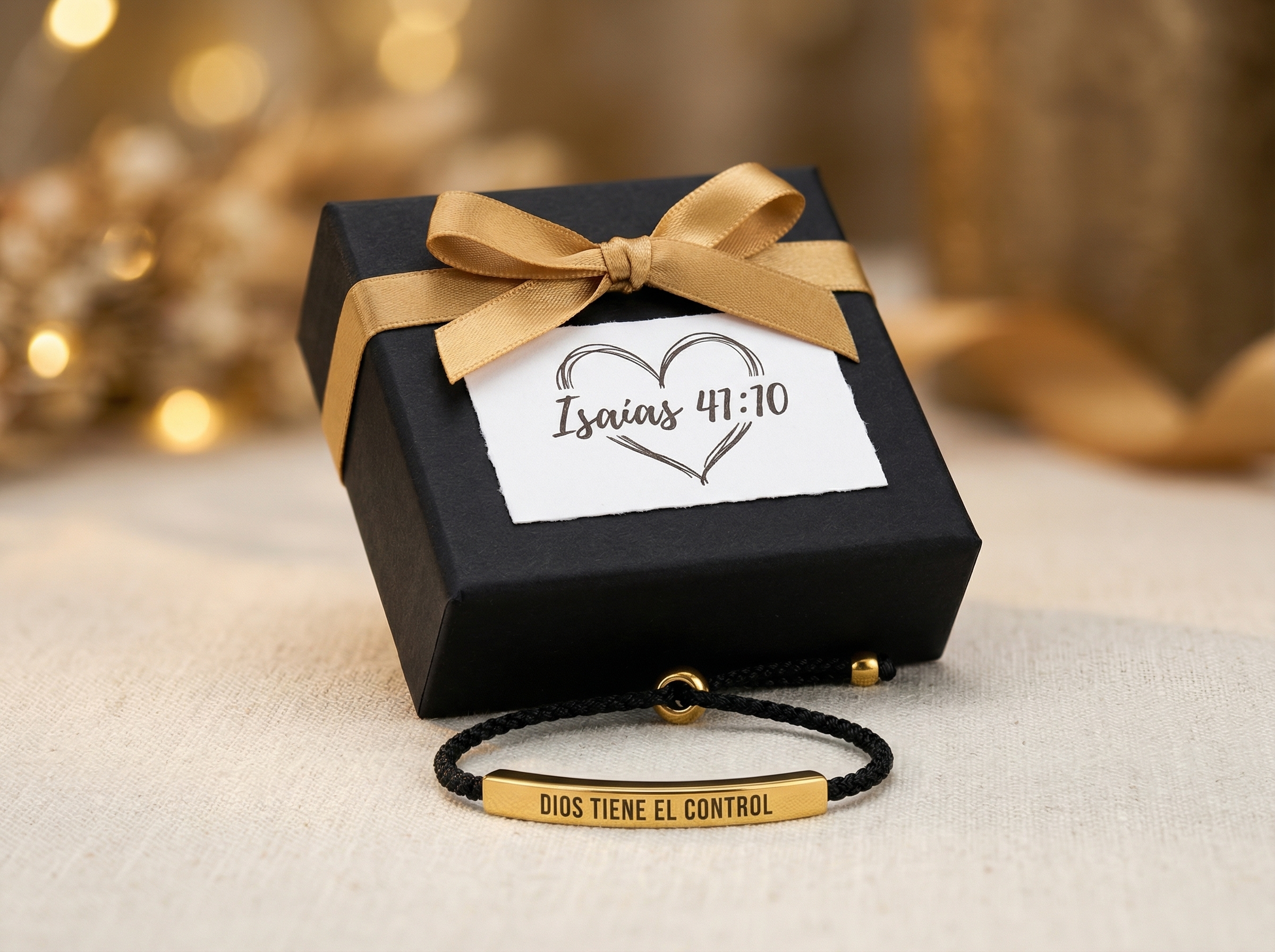 Caja regalo pulsera Dios Tiene El Control Isaías 41:10 - Damaju