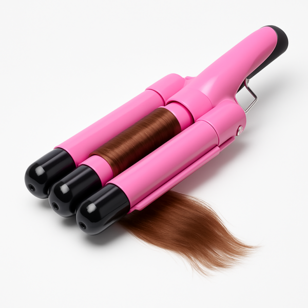 Rizador de Cabello Triple Barril Rosa - Profesional