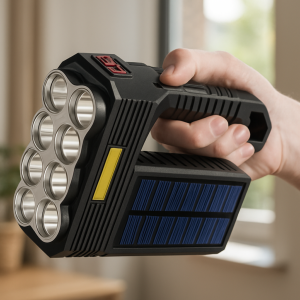 Linterna Solar LED Recargable de Alta Potencia