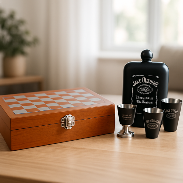 Set Licorera Ajedrez Jack Daniels 8 piezas