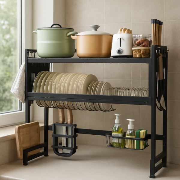 Escurridor de Platos 2 Niveles con Tapa 65cm