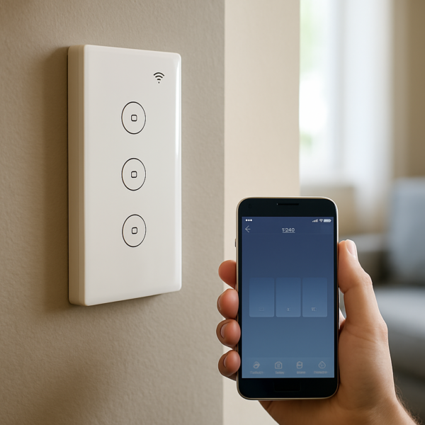 Interruptor inteligente WiFi para hogar moderno