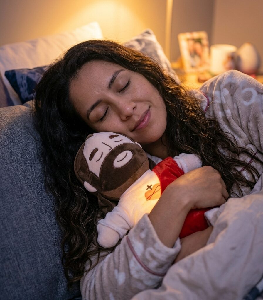 Peluche Jesús Relajante en un fondo suave