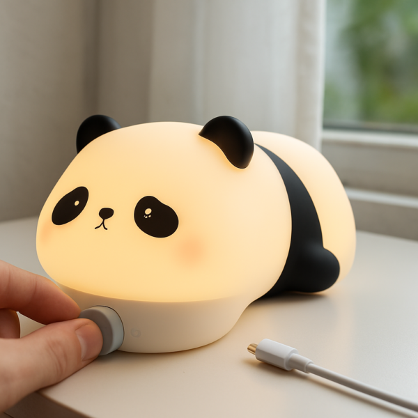 Lámpara de Noche Panda de Silicona, 3 Tonos