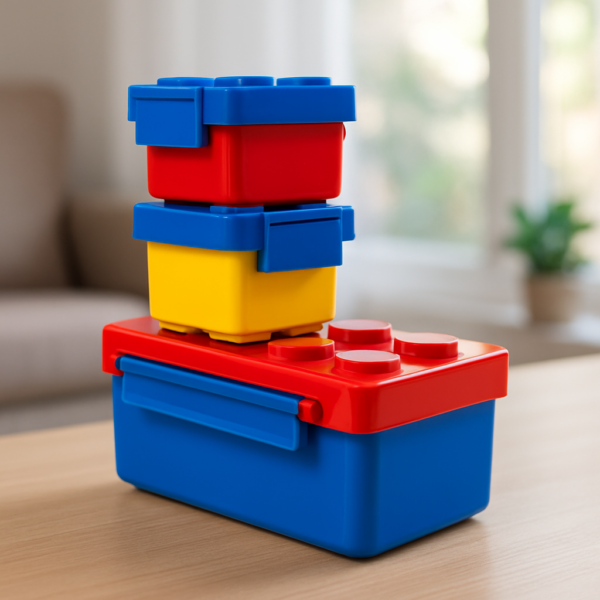 Lonchera LEGO apilable para niños, colores vibrantes