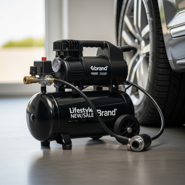 Mini compresor de aire portátil 12V con manómetro