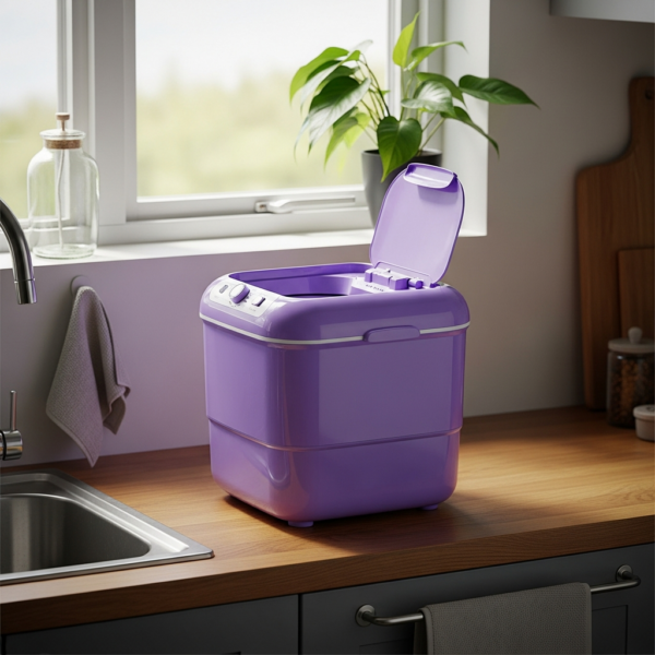 Lavadora Portátil Plegable Compacta Morada