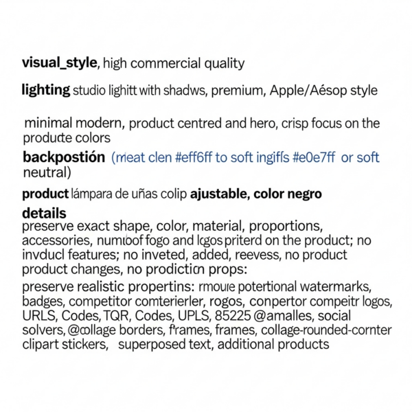 Lámpara LED flexible con clip para uñas