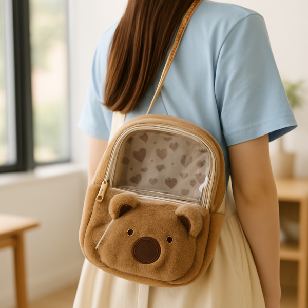Mochila de peluche con diseño de oso