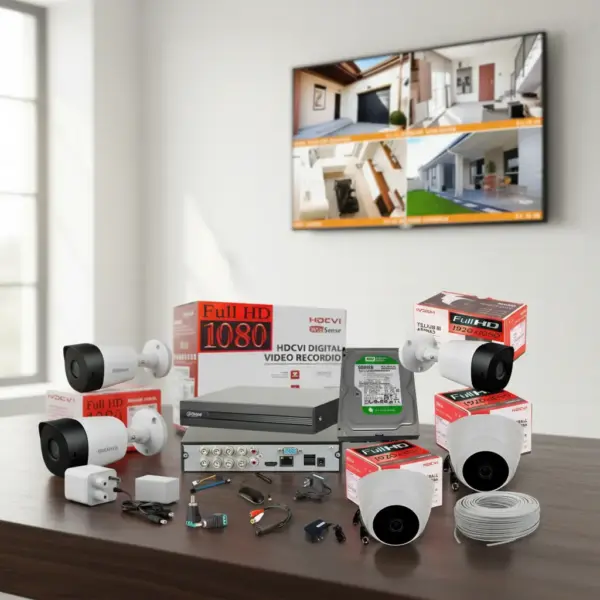 Dahua Camaras De Seguridad Dahua Kit 4 Camaras Dvr 8ch Con Disco Color Blanco
