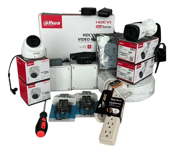 Dahua Camaras De Seguridad Dahua Kit 4 Camaras Dvr 8ch Con Disco Color Blanco