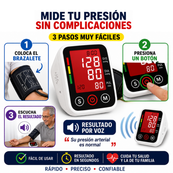 ❤️‍🩹Tensiómetro de Brazo con Voz en Español Original