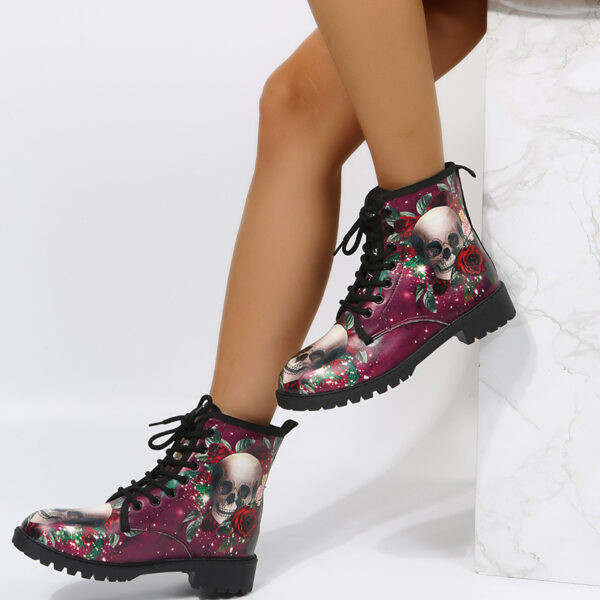 Botas de Trabajo Altas para Mujer con Diseño Divertido de Halloween – ¡Estilo y Comodidad para Cada Paso!