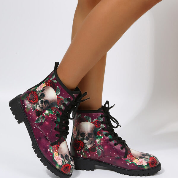 Botas de Trabajo Altas para Mujer con Diseño Divertido de Halloween – ¡Estilo y Comodidad para Cada Paso!