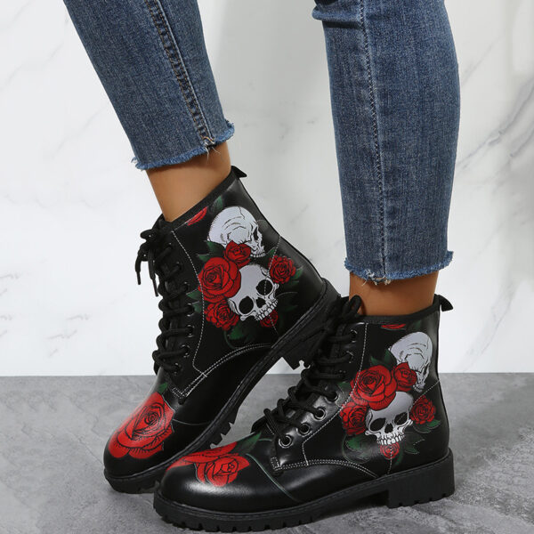 Botas de Trabajo Altas para Mujer con Diseño Divertido de Halloween – ¡Estilo y Comodidad para Cada Paso!