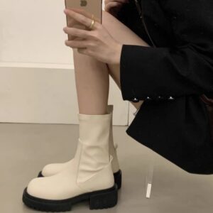 Botas Martín para Mujer: Elegantes y Cálidas, con Suela Gruesa y Tacón Chunky para Otoño e Invierno