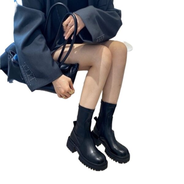 Botas Martín para Mujer: Elegantes y Cálidas, con Suela Gruesa y Tacón Chunky para Otoño e Invierno