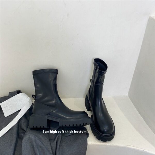 Botas Martín para Mujer: Elegantes y Cálidas, con Suela Gruesa y Tacón Chunky para Otoño e Invierno