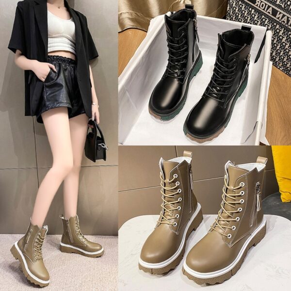 Botas Martin para Mujer - Estilo Británico, Nueva Moda con Suela Gruesa y Diseño Corto