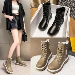 Botas Martin para Mujer – Estilo Británico, Nueva Moda con Suela Gruesa y Diseño Corto
