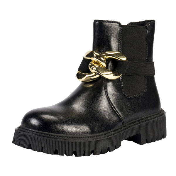 Botas Planas Casual con Cadena de Moda - ¡Estilo y Confort en Cada Paso!