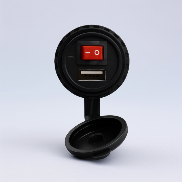 Cargador USB Impermeable para Moto con Interruptor