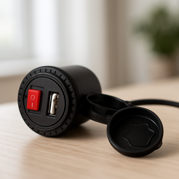 Cargador USB Impermeable para Moto con Interruptor