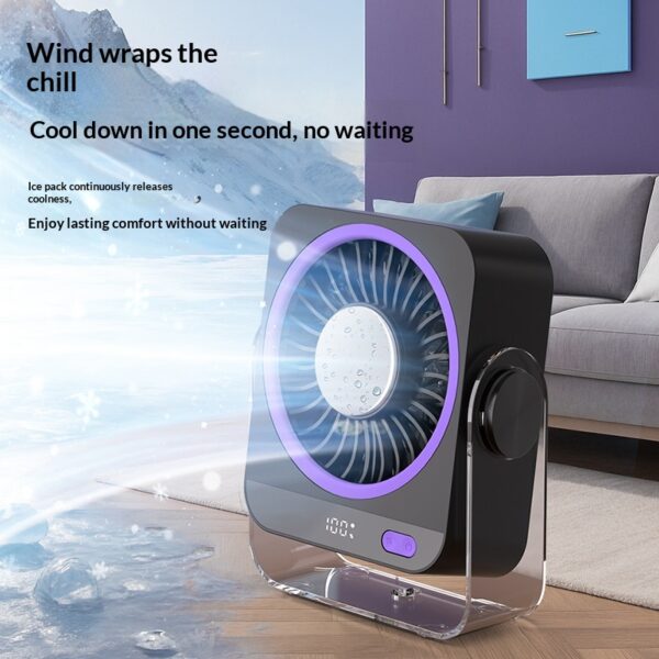 Ventilador de Escritorio Recargable USB: Potente y Silencioso, 5 Velocidades y Pantalla Digital - Ideal para Dormitorio, Oficina y Viajes. ¡Refresca tu día con estilo!