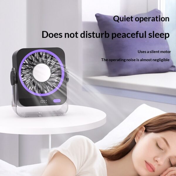 Ventilador de Escritorio Recargable USB: Potente y Silencioso, 5 Velocidades y Pantalla Digital - Ideal para Dormitorio, Oficina y Viajes. ¡Refresca tu día con estilo!