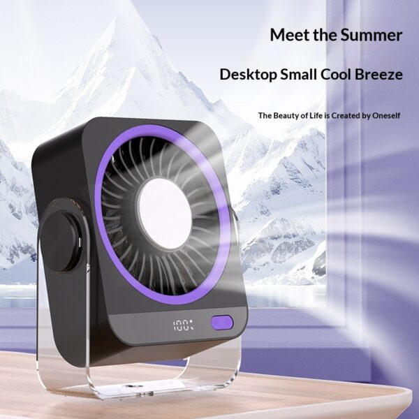 Ventilador de Escritorio Recargable USB: Potente y Silencioso, 5 Velocidades y Pantalla Digital - Ideal para Dormitorio, Oficina y Viajes. ¡Refresca tu día con estilo!