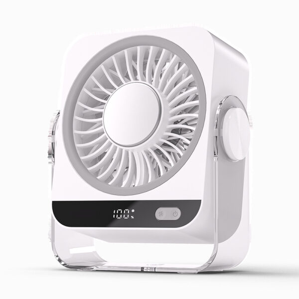 Ventilador de Escritorio Recargable USB: Potente y Silencioso, 5 Velocidades y Pantalla Digital - Ideal para Dormitorio, Oficina y Viajes. ¡Refresca tu día con estilo!