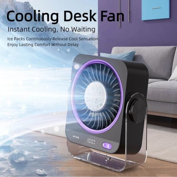 Ventilador de Escritorio Recargable USB: Potente y Silencioso, 5 Velocidades y Pantalla Digital - Ideal para Dormitorio, Oficina y Viajes. ¡Refresca tu día con estilo!