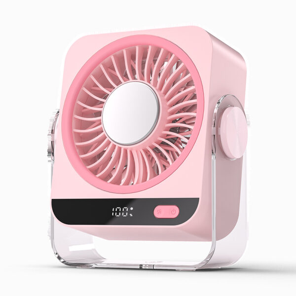 Ventilador de Escritorio Recargable USB: Potente y Silencioso, 5 Velocidades y Pantalla Digital - Ideal para Dormitorio, Oficina y Viajes. ¡Refresca tu día con estilo!