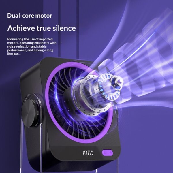 Ventilador de Escritorio Recargable USB: Potente y Silencioso, 5 Velocidades y Pantalla Digital - Ideal para Dormitorio, Oficina y Viajes. ¡Refresca tu día con estilo!