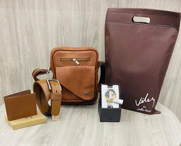 Set de Accesorios de Cuero Vélez + Reloj