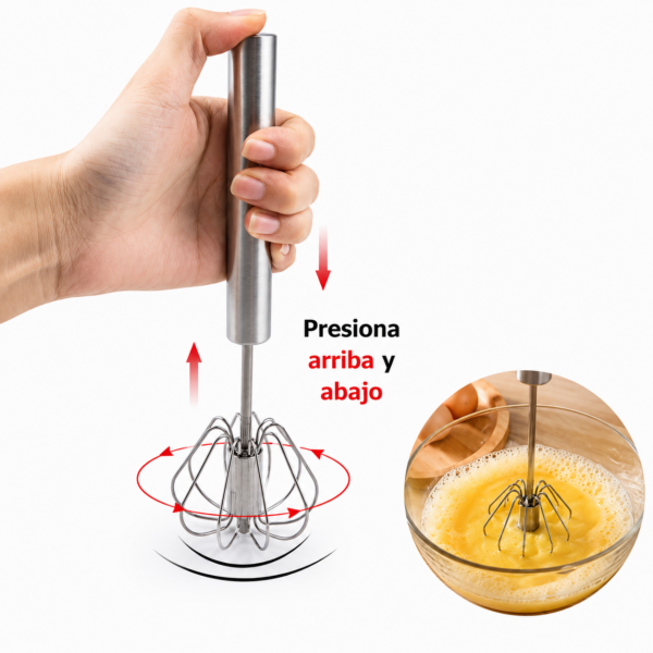 Batidor manual de acero inoxidable semiautomático