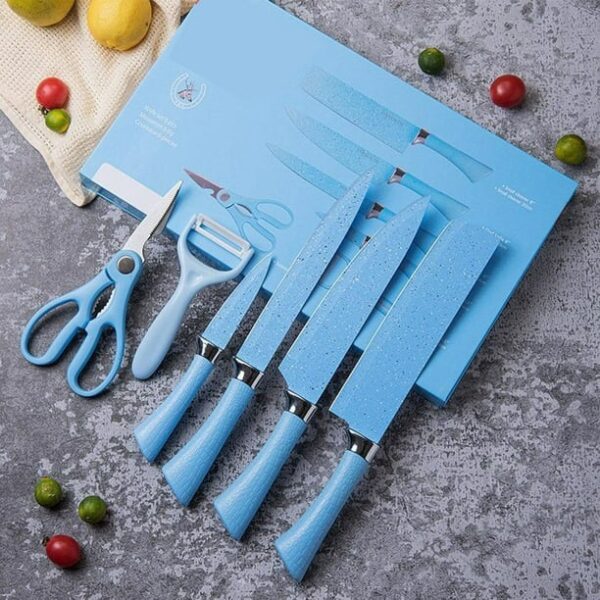 Set 6 Piezas Cuchillos Cocina Acero Inoxidable Ergonomía