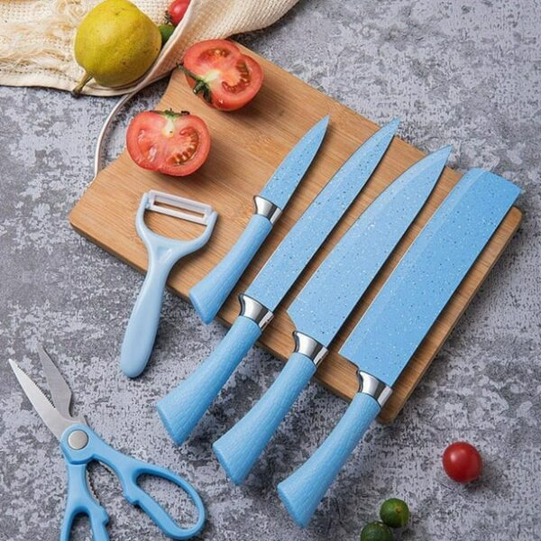 Set 6 Piezas Cuchillos Cocina Acero Inoxidable Ergonomía