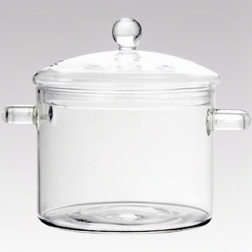 Olla de Vidrio Borosilicato 1500 ml con Tapa y Asas