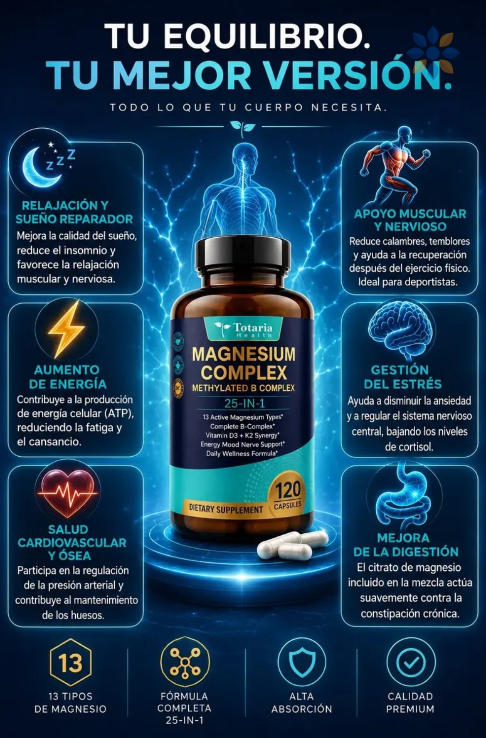 Magnesium 25 in 1: Suplemento Premium de Magnesio y Vitaminas