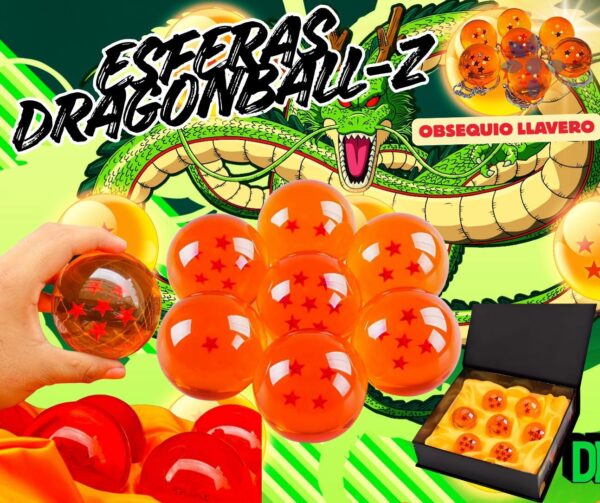 Set Coleccionable 7 Esferas Dragon Ball Z 4cm Brillantes