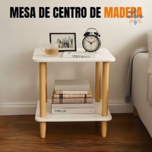 Mesa Auxiliar de Centro Moderna de Madera Blanca