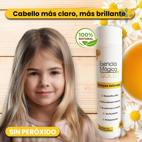 Shampoo Aclarador GOLD Esencia Mágica con Manzanilla y Miel