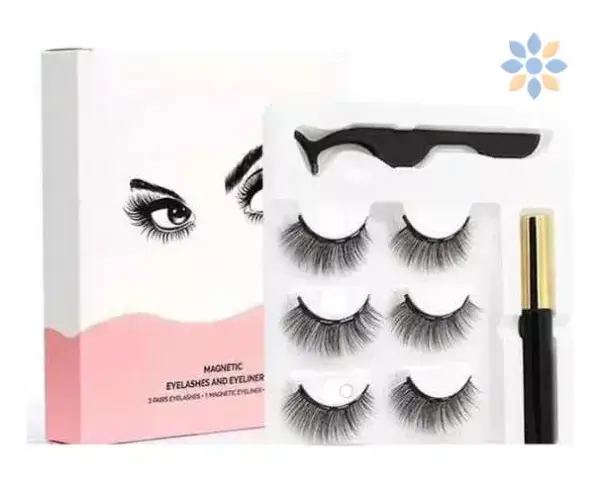Kit de Pestañas Magnéticas Triple Imán Naturales 3D
