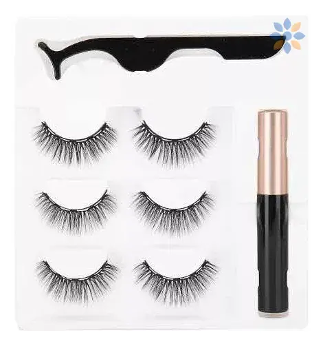 Kit de Pestañas Magnéticas Triple Imán Naturales 3D